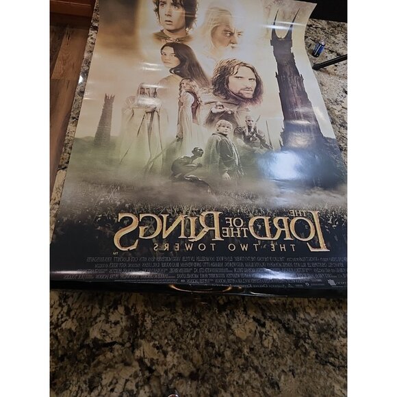 LORD OF THE RINGS THE TWO TOWERS MOVIE POSTER Rare Original DS 27x40 Has Rip - Picture 8 of 8